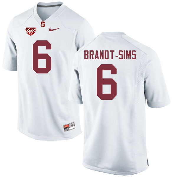 Men #6 Isaiah Brandt-Sims Stanford Cardinal College Football Jerseys Sale-White - Click Image to Close